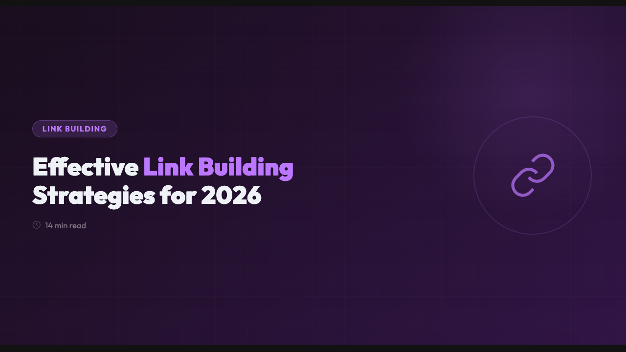 Effective Link Building Strategies for 2026