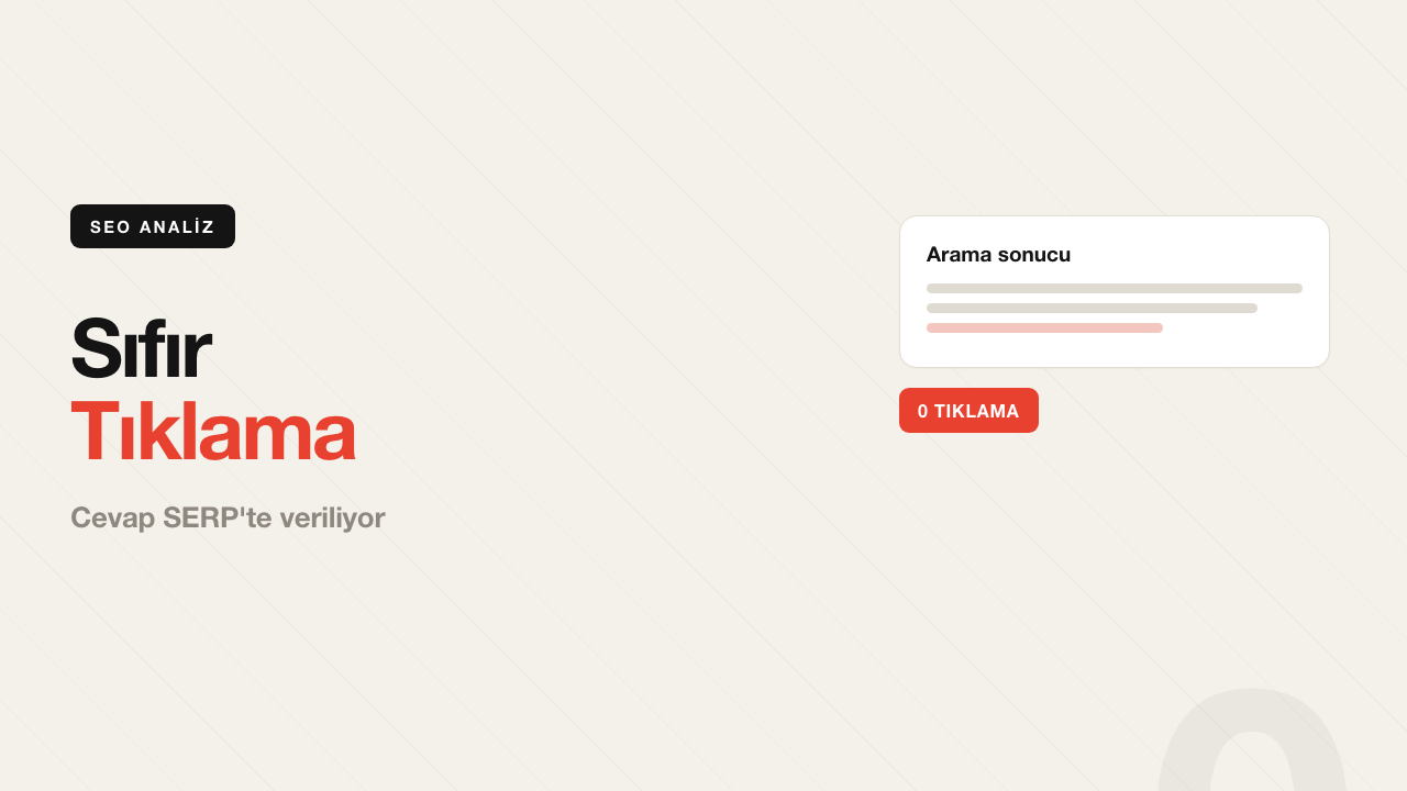 Sıfır Tıklama Aramalar (Zero-Click): Tıklama Düşerken Ne Yapmalı?